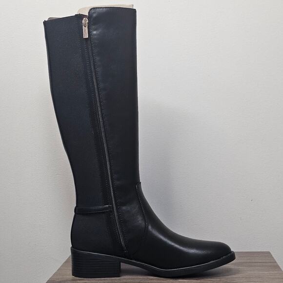 Tommy Hilfiger Women's Imizza Side Zip Riding Boots Size 10 Black NWT - Picture 2 of 6
